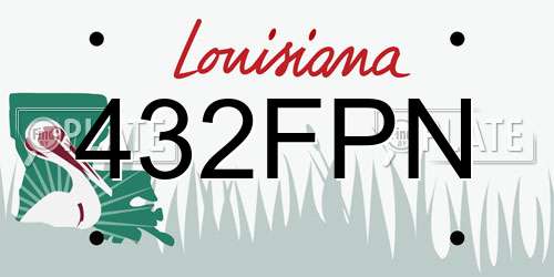 432FPN Louisiana License Plate