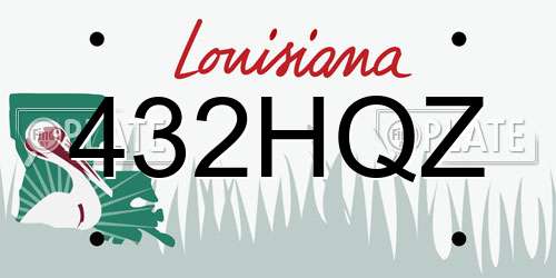 432HQZ Louisiana License Plate