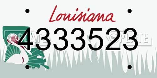 4333523 Louisiana License Plate