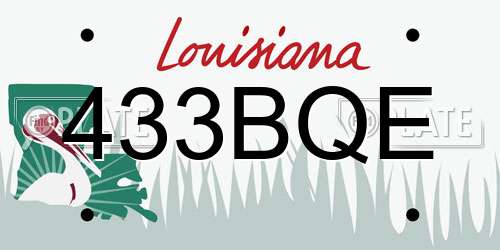 433BQE Louisiana License Plate