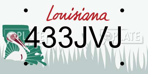 433JVJ Louisiana License Plate