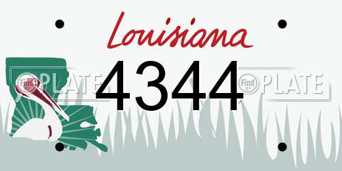 4344 Louisiana License Plate