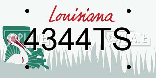 4344TS Louisiana License Plate