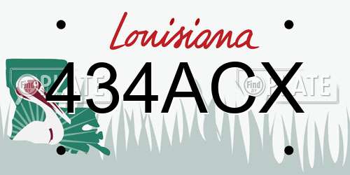 434ACX Louisiana License Plate