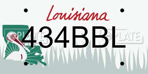 434BBL Louisiana License Plate