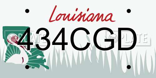 434CGD Louisiana License Plate