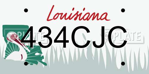 434CJC Louisiana License Plate