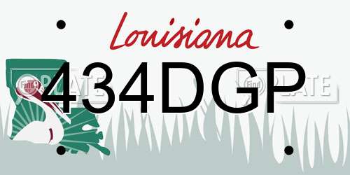 434DGP Louisiana License Plate
