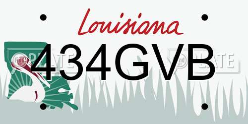 434GVB Louisiana License Plate