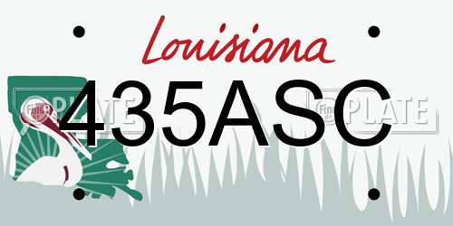 435ASC Louisiana License Plate
