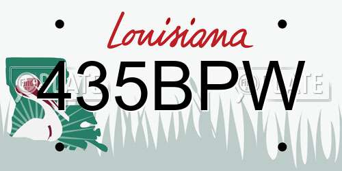 435BPW Louisiana License Plate