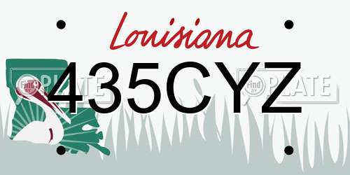 435CYZ Louisiana License Plate
