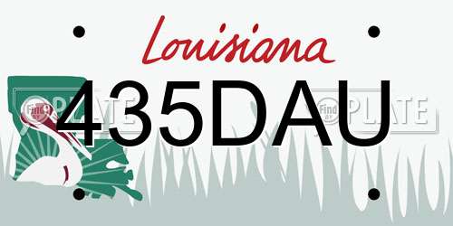 435DAU Louisiana License Plate