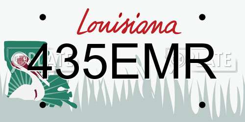 435EMR Louisiana License Plate