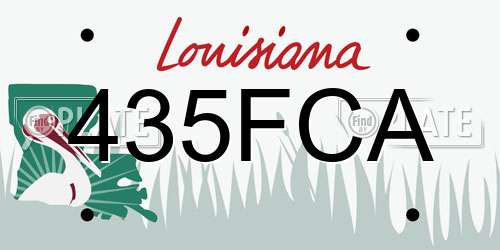 435FCA Louisiana License Plate