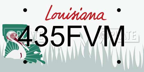 435FVM Louisiana License Plate