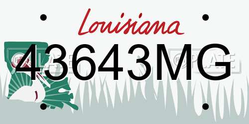 43643MG Louisiana License Plate