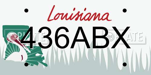 436ABX Louisiana License Plate