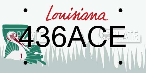 436ACE Louisiana License Plate