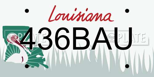 436BAU Louisiana License Plate