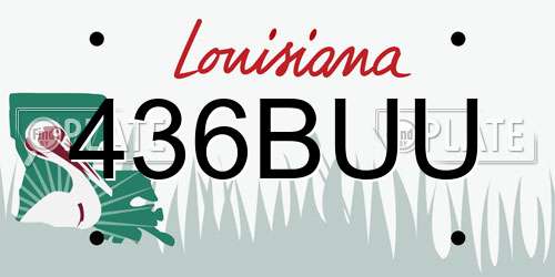 436BUU Louisiana License Plate