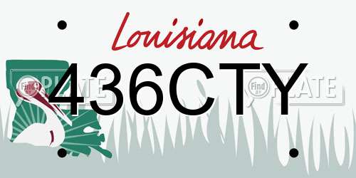436CTY Louisiana License Plate