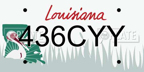 436CYY Louisiana License Plate