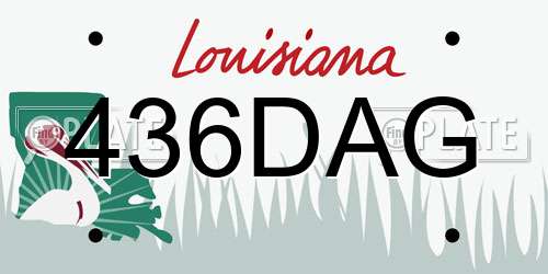436DAG Louisiana License Plate