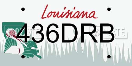 436DRB Louisiana License Plate