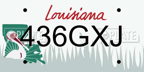 436GXJ Louisiana License Plate