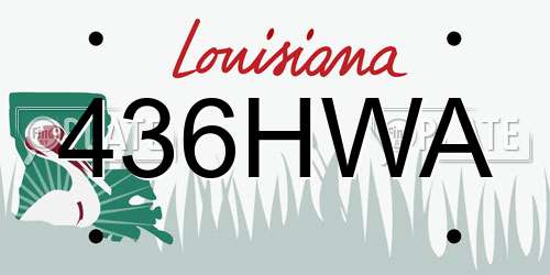 436HWA Louisiana License Plate