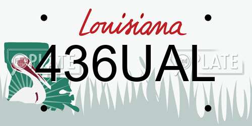 436UAL Louisiana License Plate