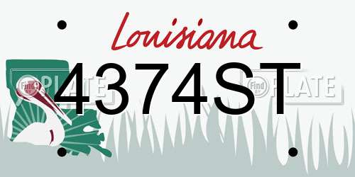 4374ST Louisiana License Plate