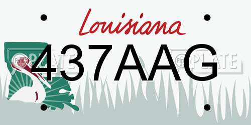 437AAG Louisiana License Plate