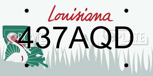 437AQD Louisiana License Plate
