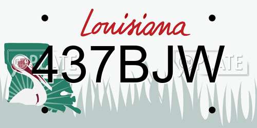 437BJW Louisiana License Plate