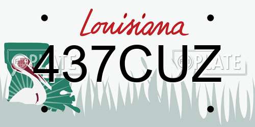 437CUZ Louisiana License Plate
