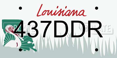 437DDR Louisiana License Plate