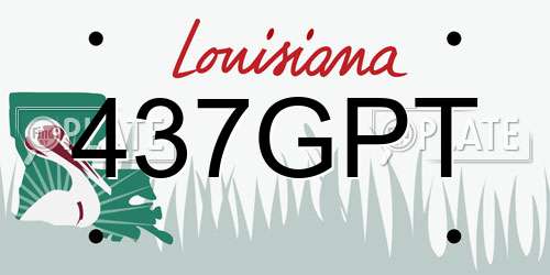 437GPT Louisiana License Plate