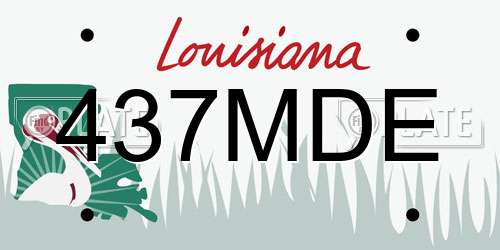 437MDE Louisiana License Plate