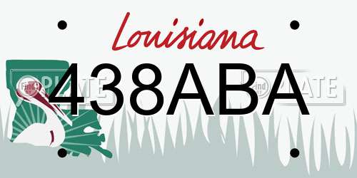 438ABA Louisiana License Plate