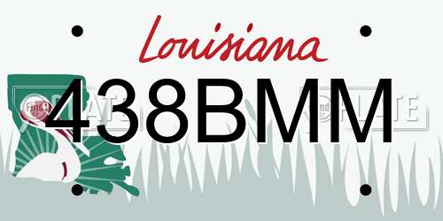 438BMM Louisiana License Plate