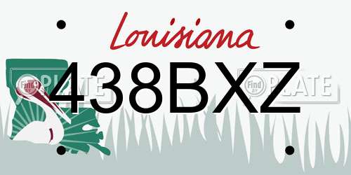 438BXZ Louisiana License Plate