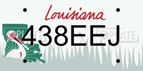 438EEJ Louisiana License Plate
