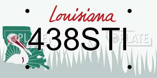 438STI Louisiana License Plate