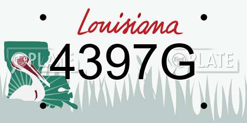 4397G Louisiana License Plate