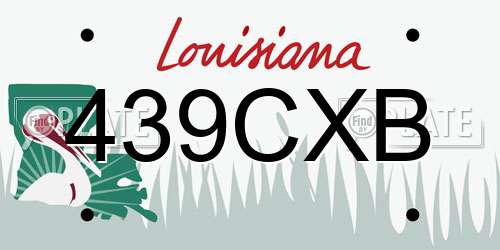 439CXB Louisiana License Plate