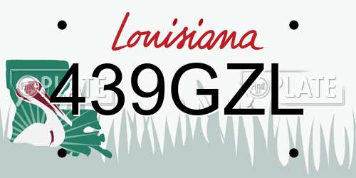 439GZL Louisiana License Plate