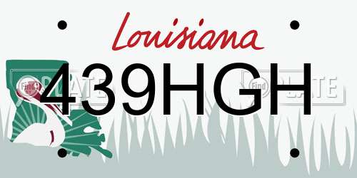 439HGH Louisiana License Plate