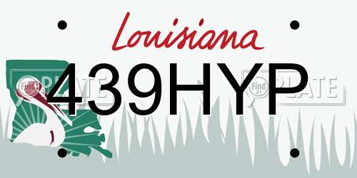439HYP Louisiana License Plate